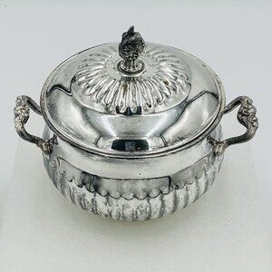 Vintage Sheridan Silverplate Bowl with Lid 6.5" x 5.5"